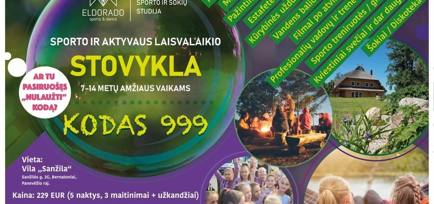 Sporto ir aktyvaus laisvalaikio stovykla „Kodas 999“