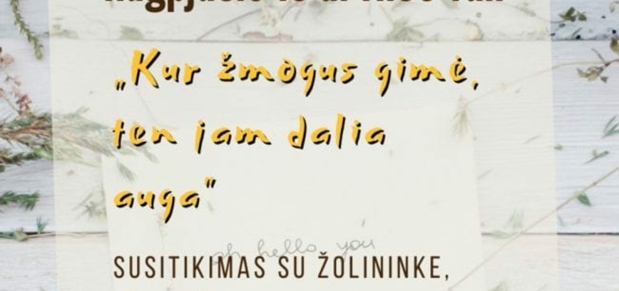 „Kur žmogus gimė, ten jam dalia auga“. Susitikimas su žolininke Dalia Petraitiene