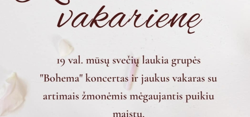 Kovo 8-osios vakarienė „Karčema Ružava“