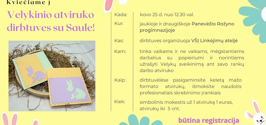 Velykinio atviruko dirbtuvės su Saule