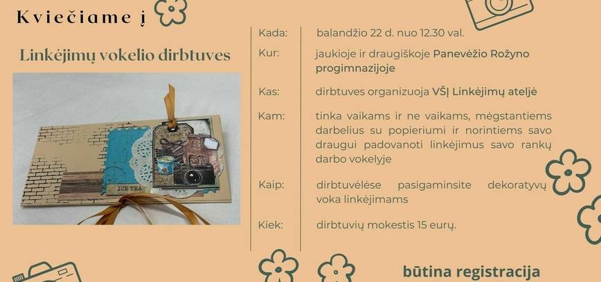 Linkėjimų vokelio dirbtuvės