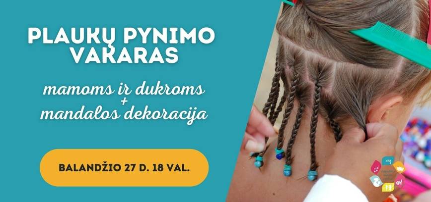 Plaukų pynimo vakaras ir mandalos dekoracija