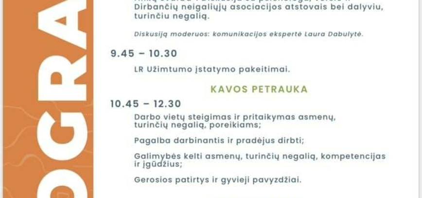 Mokymai „Žmonių su negalia įtrauktis į atvirą darbo rinką: kaip efektyviai galime dirbti kartu?“