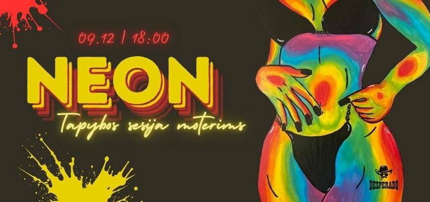 NEON tapybos vakaras „Moters kūno siluetas“
