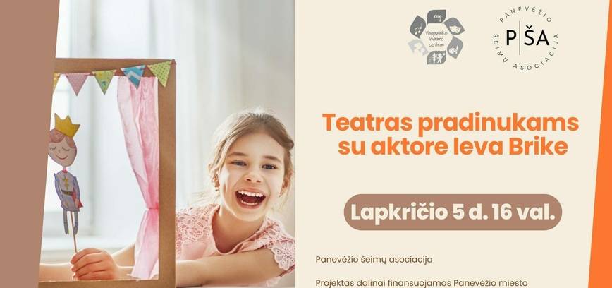 Teatro užsiėmimas pradinukams su aktore Ieva Brike