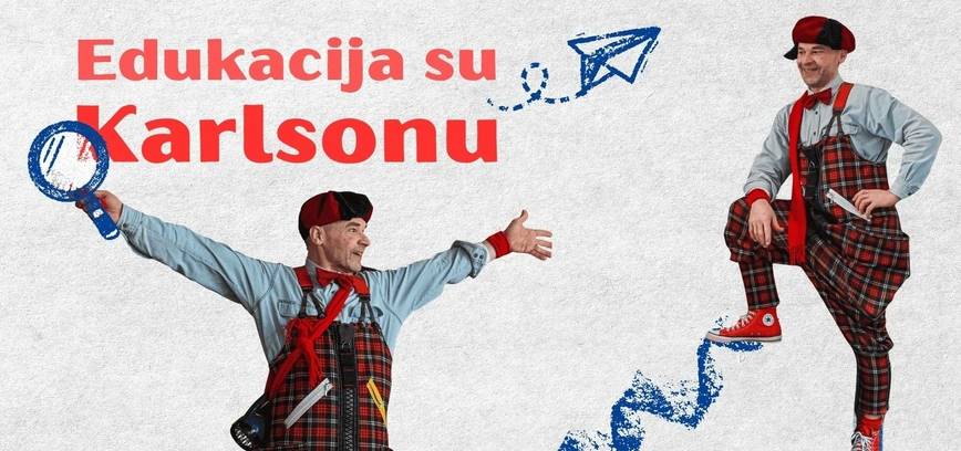 Edukacija-ekskursija po teatrą vaikams su Karlsonu
