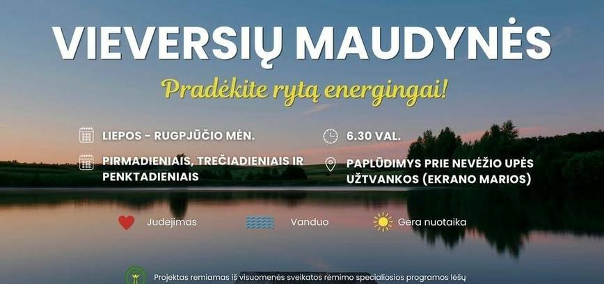 „Vieversių maudynės“ – rytiniai sveikatingumo užsiėmimai prie Ekrano marių