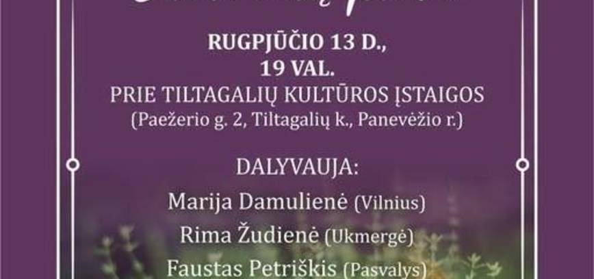 Dainuojamosios poezijos ir romantinės muzikos vakaras „Čiobrelių pieva“