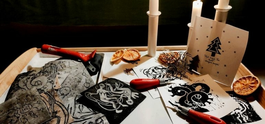 LINO RAIŽINIO atvirukai Kalėdoms - DIRBTUVĖLĖS