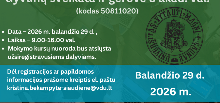 Nuotoliniai mokymai  „Gyvūnų sveikata ir gerovė“