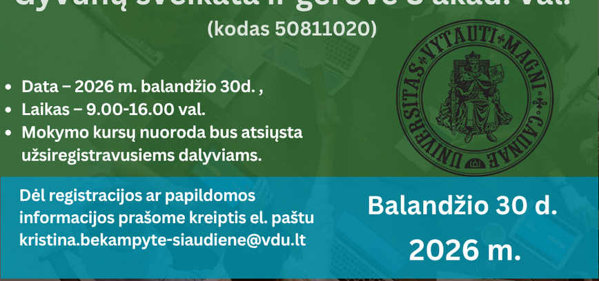 Nuotoliniai mokymai  „Gyvūnų sveikata ir gerovė“