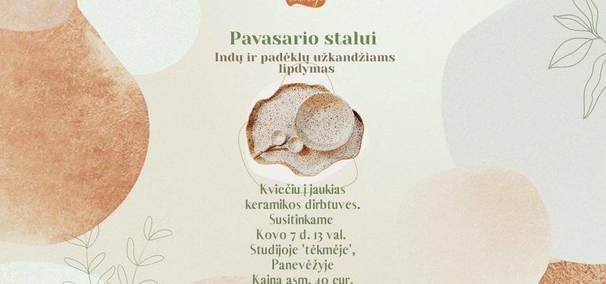 Pavasario stalui – indų ir padėklų užkandžiams lipdymas