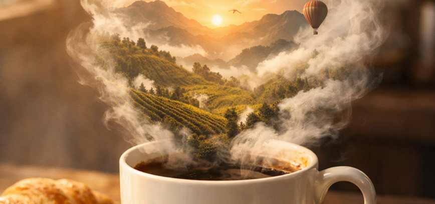 ☕   Rytinė kelionė kavos puodelyje