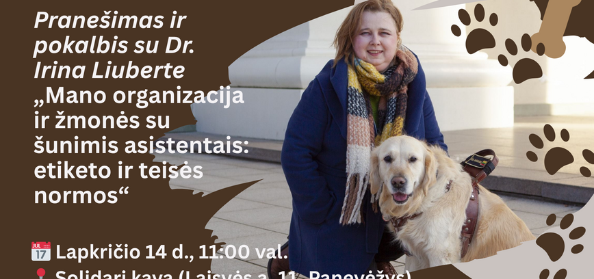 Mano organizacija ir žmonės su šunimis asistentais: etiketo ir teisės normos