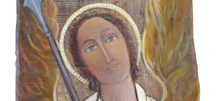 Ant medžio tapytų angelų parodos „Kalėdų belaukiant“ pristatymas