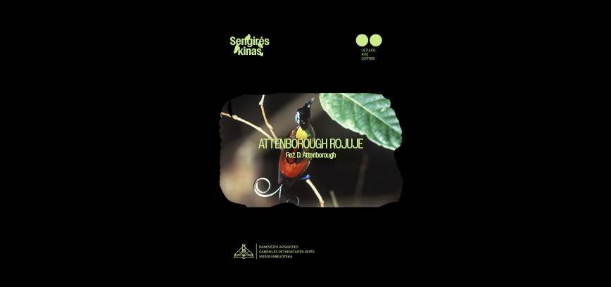 SENGIRĖS KINAS | Ddokumentinis filmas „Attenborough rojuje“ (Didžioji Britanija, 58 min.)