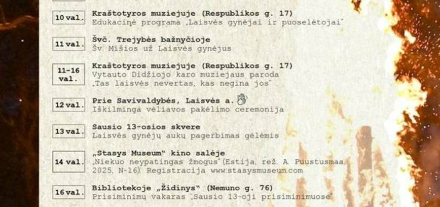 LAISVĖS GYNĖJŲ DIENA – SAUSIO 13-OJI