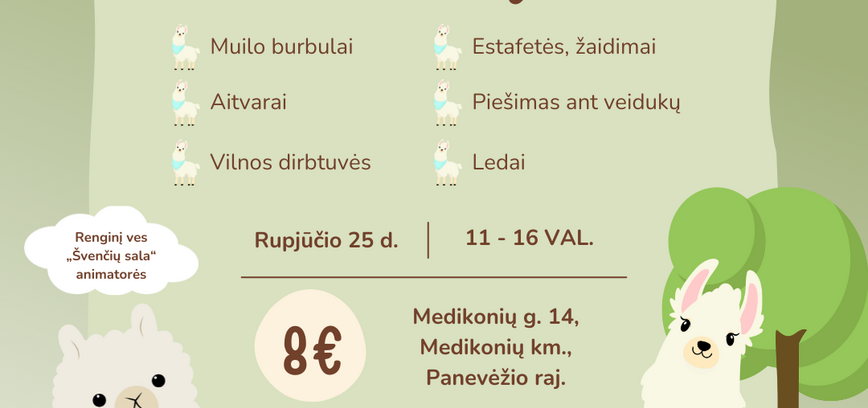 Vasaros palydos Alpakų ūkyje