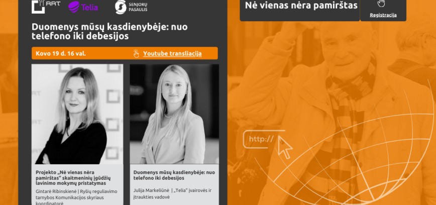 Nuotolinė paskaita „Duomenys Jūsų kasdienybėje: nuo telefono iki debesijos“