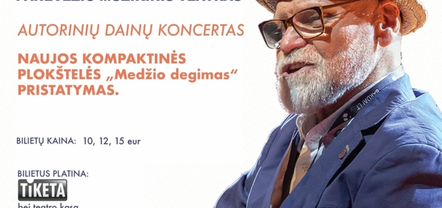 RENGINYS PERKELTAS IŠ SPALIO 30 DIENOS, BILIETAI GALIOJA.  VLADAS BAGDONAS – AUTORINIŲ DAINŲ KONCERTAS