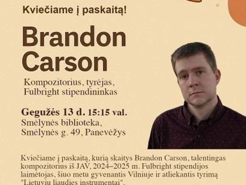 Kompozitoriaus Brandon Carson (JAV) paskaita 