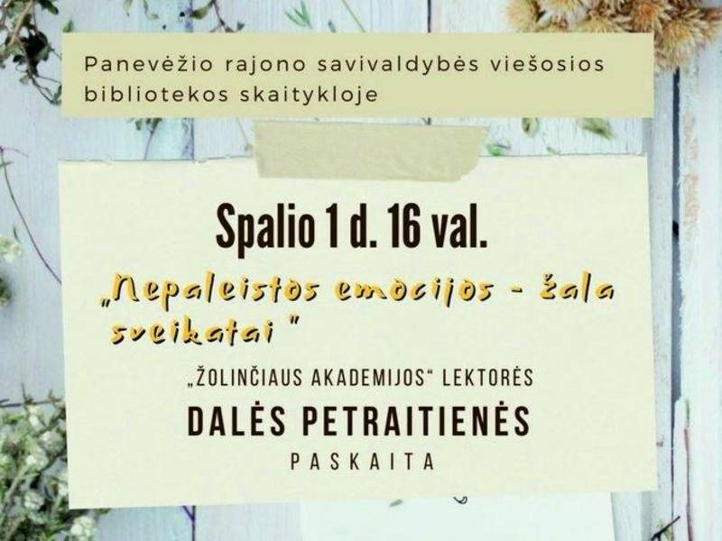 Pagyvenusių žmonių dieną – bioenergetikės Dalės Petraitienės paskaita