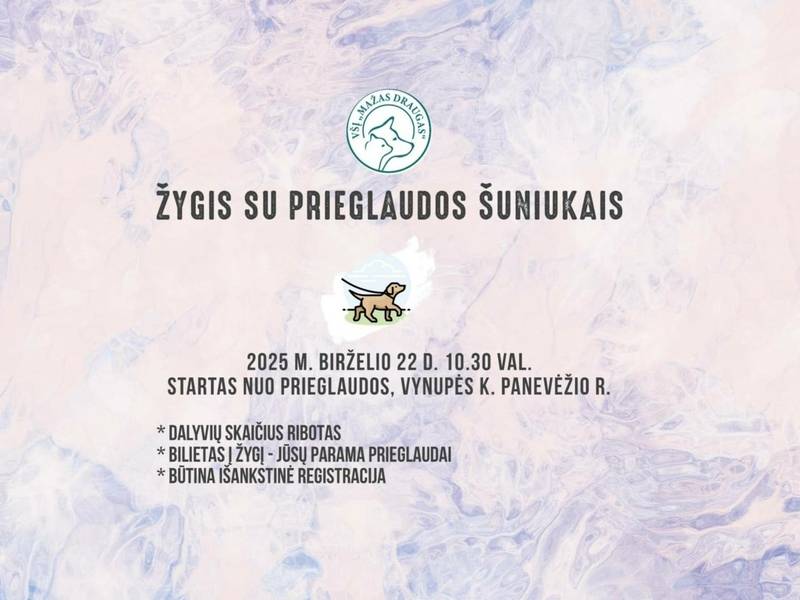 Žygis su Všį „Mažasis draugas“ prieglaudos šuniukais
