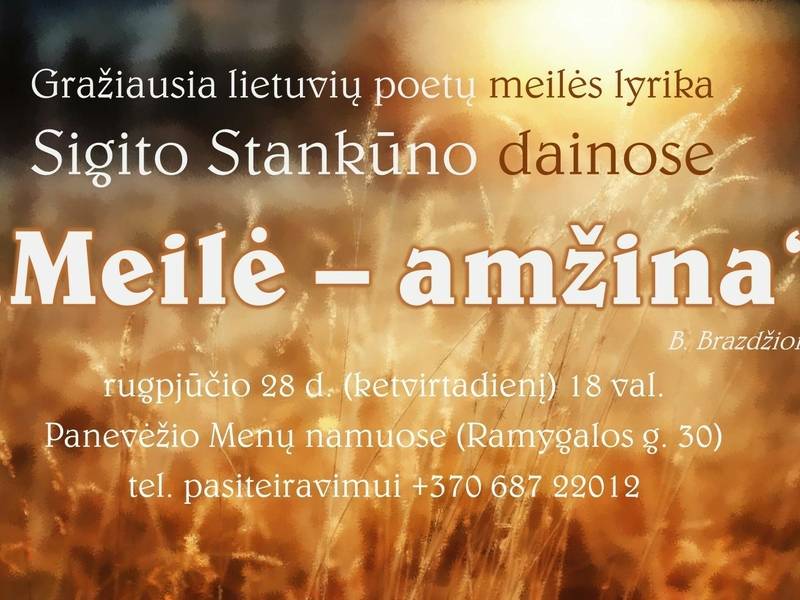 Sigito Stankūno autorinių dainų vakaras „Meilė – amžina“