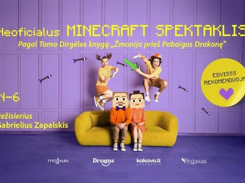 Neoficialus MINECRAFT SPEKTAKLIS pagal T. Dirgėlos knygą „Žmonija prieš Pabaigos Drakonę“ (rež. G. Zapalskis)