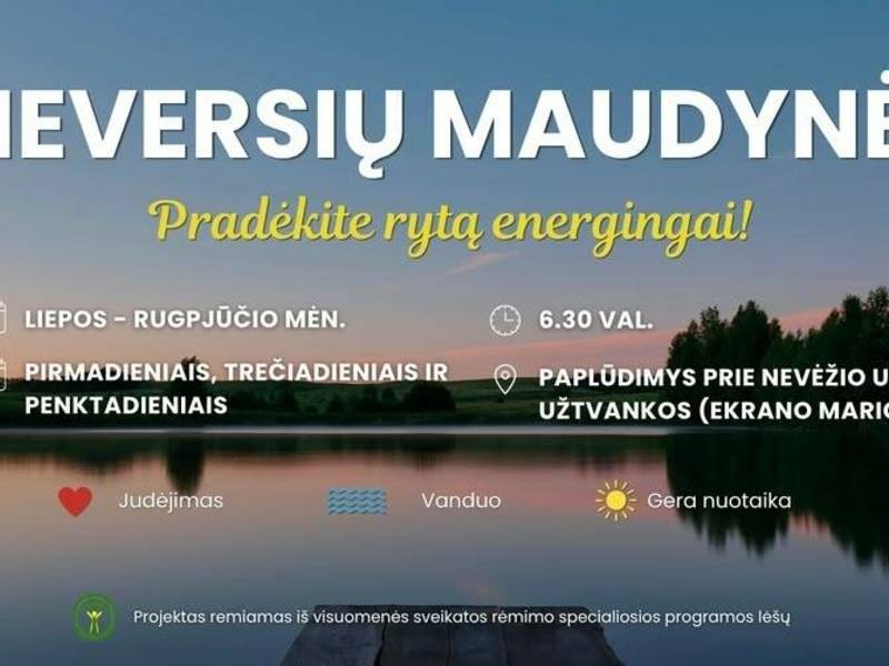 „Vieversių maudynės“ – rytiniai sveikatingumo užsiėmimai prie Ekrano marių