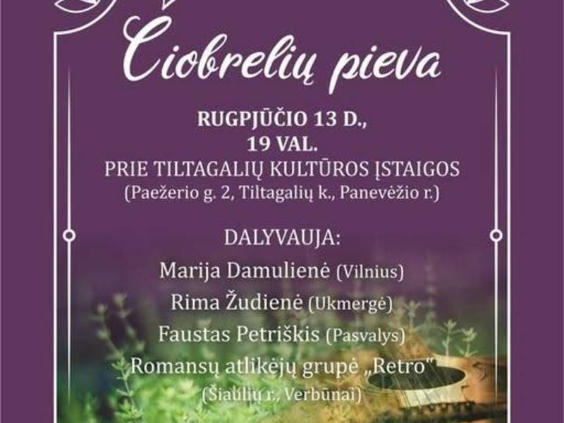 Dainuojamosios poezijos ir romantinės muzikos vakaras „Čiobrelių pieva“