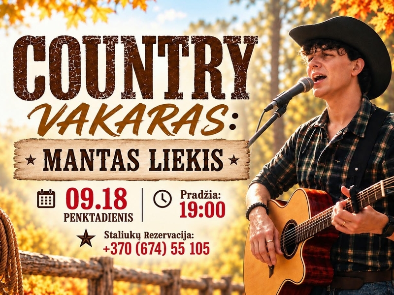 Country vakaras: Mantas Liekis