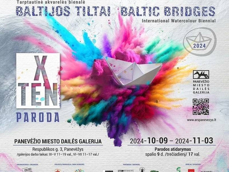 Tarptautinės akvarelės bienalės „Baltijos tiltai 2024. X // TEN“ paroda