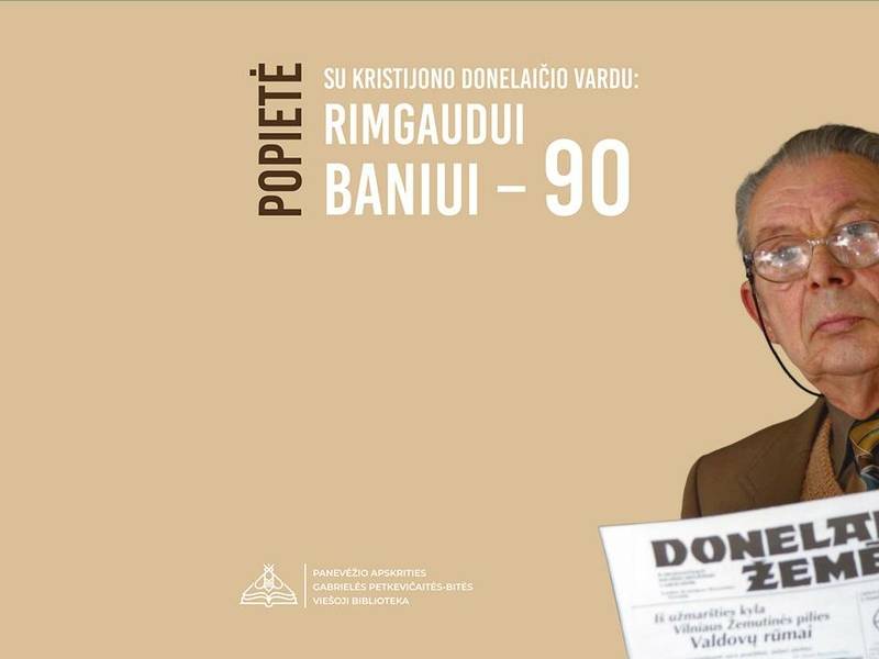 Popietė „Su Kristijono Donelaičio vardu: Rimgaudui Baniui – 90“