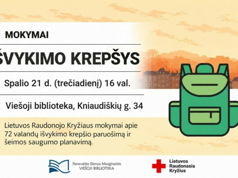 Lietuvos Raudonojo Kryžiaus mokymai „Išvykimo krepšys“