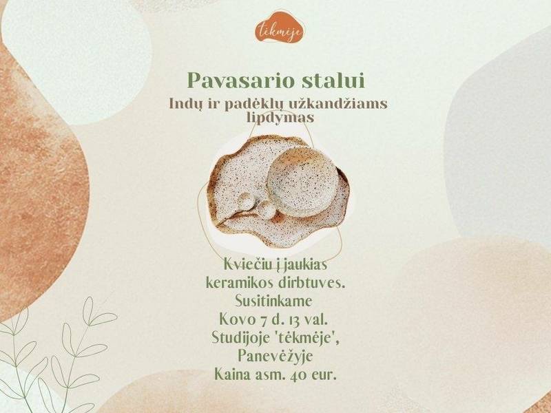 Pavasario stalui – indų ir padėklų užkandžiams lipdymas