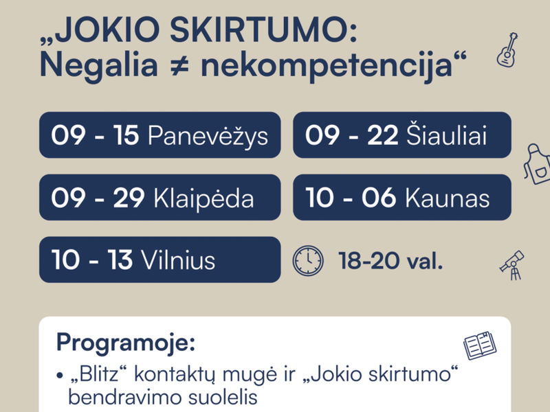 „JOKIO SKIRTUMO su/be negalios“ 
