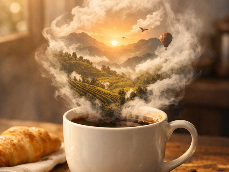 ☕   Rytinė kelionė kavos puodelyje