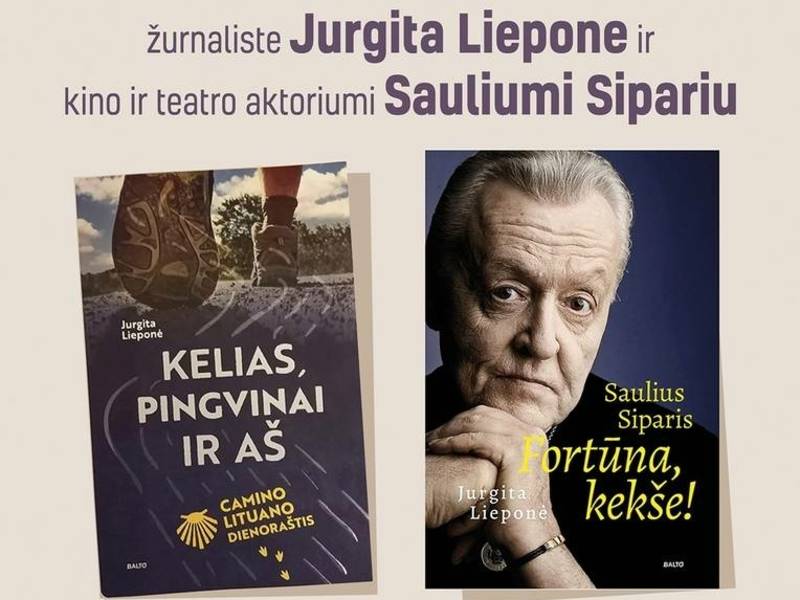 Susitikimas su žurnaliste Jūrate Liepone ir teatro bei kino aktoriumi Sauliumi Sipariu.