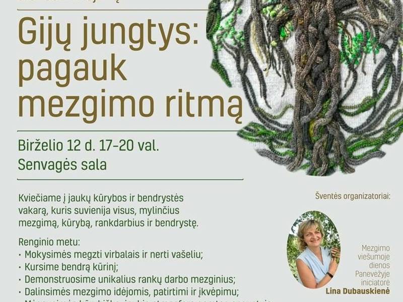 Pasaulinės mezgimo viešumoje dienos minėjimas Senvagės saloje.