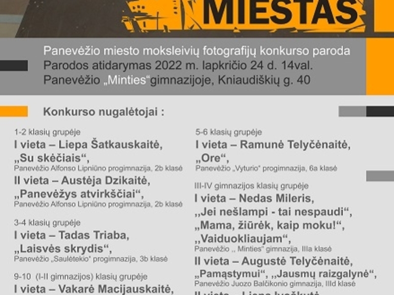 Moksleivių fotografijų konkurso „Panevėžys – mano miestas“ laimėtojų paroda