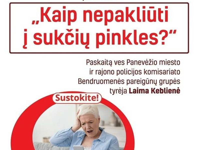 Paskaita "Kaip nepakliūti į sukčių pinkles"