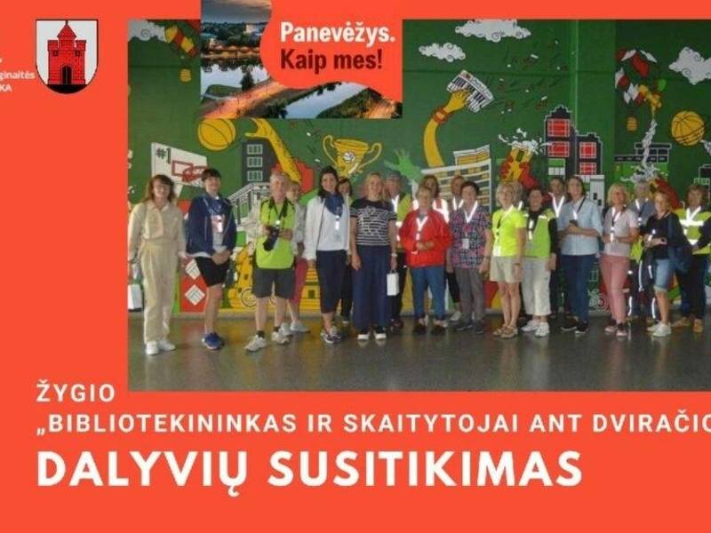 Žygio „Bibliotekininkas ir skaitytojas ant dviračio“, vykusio 2023–2025 m., dalyvių į susitikimas