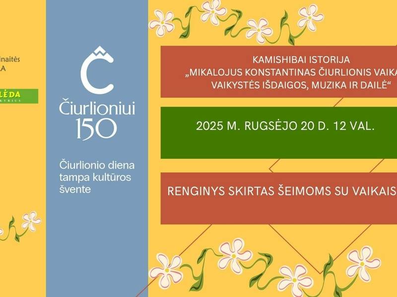 Kamishibai istorija šeimoms „Mikalojus Konstantinas Čiurlionis vaikams: vaikystės išdaigos, muzika ir dailė“
