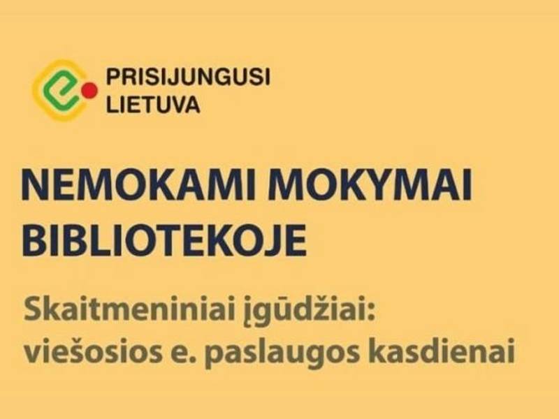 Mokymai „Skaitmeniniai įgūdžiai: viešosios e.paslaugos kasdienai“