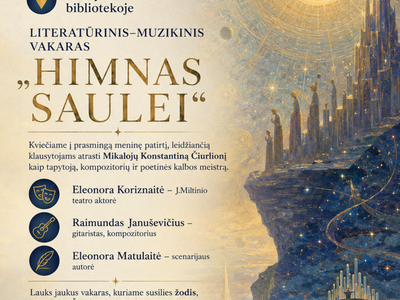 Literatūrinis muzikinis vakaras "Himnas saulei"