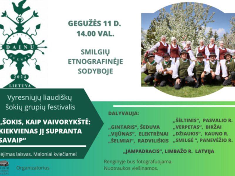 „Šokis, kaip vaivorykštė: kiekvienas jį supranta savaip“ vyresniųjų liaudiškų šokių grupių festivalis 