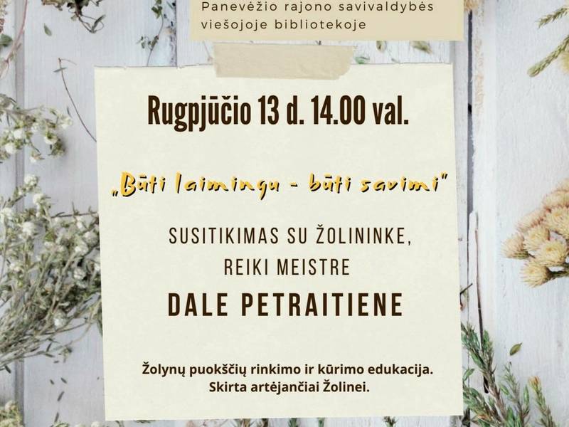 Žolinių puokštės kūrimas su bioenergetike, žolininke  Dale Petraitiene
